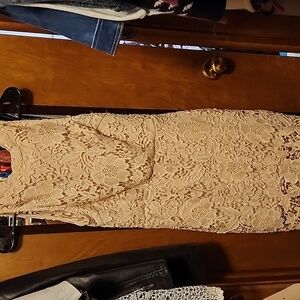 ASTR The Label 'Samantha' Asymmetrical Lace Bodycon Dress Pink large